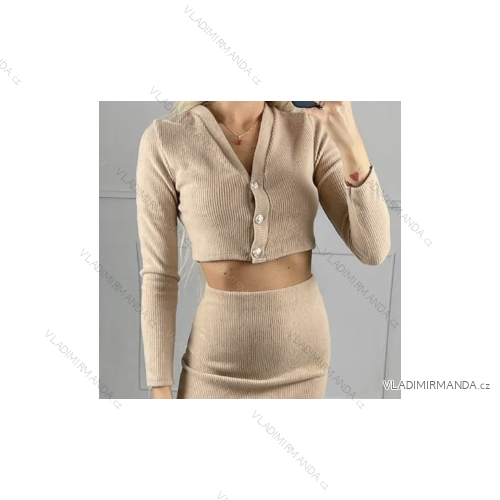 Women's Short Button Up Long Sleeve Sweater (S/M ONE SIZE) ITALIAN FASHION IMPBB23Y22785