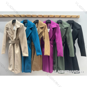 Kabát flaušový s páskem dlouhý rukáv dámský (S/M ONE SIZE) ITALSKÁ MÓDA IMPDY23MDUE23601