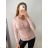 Women's slim button-up long sleeve sweater (S/M ONE SIZE) ITALIAN FASHION IMM22Fd5803/DR - baby pink, S/M