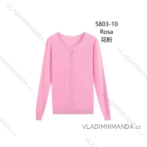 Women's slim button-up long sleeve sweater (S/M ONE SIZE) ITALIAN FASHION IMM22Fd5803/DR - baby pink, S/M