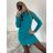 Women's Long Knitted Turtleneck Short Sleeve Dress (S/M ONE SIZE) ITALIAN FASHION IMM22FD51751 -   light grey
,   S/M