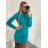 Women's Long Knitted Turtleneck Short Sleeve Dress (S/M ONE SIZE) ITALIAN FASHION IMM22FD51751 -   light grey
,   S/M
