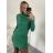 Women's Long Knitted Turtleneck Short Sleeve Dress (S/M ONE SIZE) ITALIAN FASHION IMM22FD51751 -   light grey
,   S/M