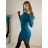 Women's Long Knitted Turtleneck Short Sleeve Dress (S/M ONE SIZE) ITALIAN FASHION IMM22FD51751 -   light grey
,   S/M