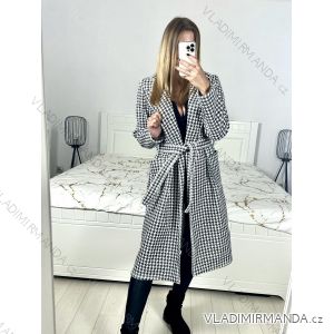 Kabát flaušový dlhý rukáv dámsky (S/M/L ONE SIZE) TALIANSKA MÓDA IMWD233932/DU