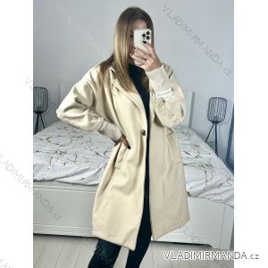 Kabát flaušový dlouhý rukáv dámská nadrozměr (2XL/3XL ONE SIZE) ITALSKÁ MÓDA IM423718
