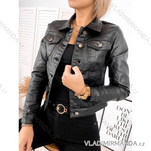 Women's Long Sleeve Leather Jacket (S/M ONE SIZE) ITALIAN FASHION IMPDY231SSH8223