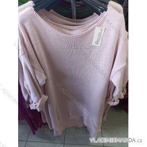 Svetr pletený prodloužený dlouhý rukáv dámský nadrozměr (XL/2XL ONE SIZE) ITALSKá MODA IM723057