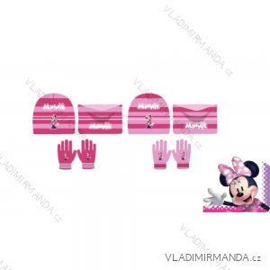 Súprava čiapky, nákrčník a rukavice zimné prstové mínnie mouse detská dievčenské (52-54cm) SETINO MIN23-1934