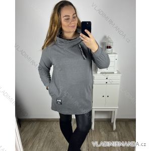 Mikina oversize prodloužená dlouhý rukáv dámská nadrozměr (2XL/3XL ONE SIZE) ITALSKÁ MÓDA IM423ALISA