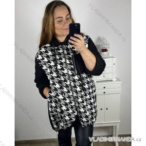 Mikina na zip s kapucí dlouhý rukáv dámská nadrozměr (2XL/3XL ONE SIZE) ITALSKÁ MÓDA IM423OFANTO