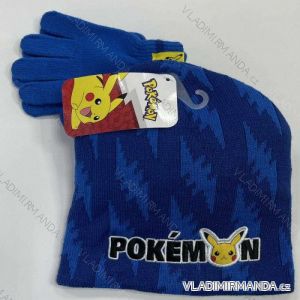 Souprava čepice a rukavice zimní prstové pokemon dětská chlapecká (ONE SIZE) SETINO HW5139