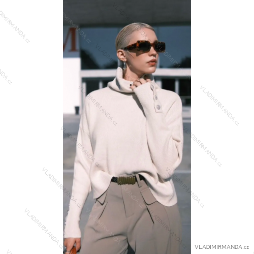 Svetr úpletový s rolákem dlouhý rukáv dámský (S/M ONE SIZE) ITALSKÁ MÓDA IMPLP2330239010