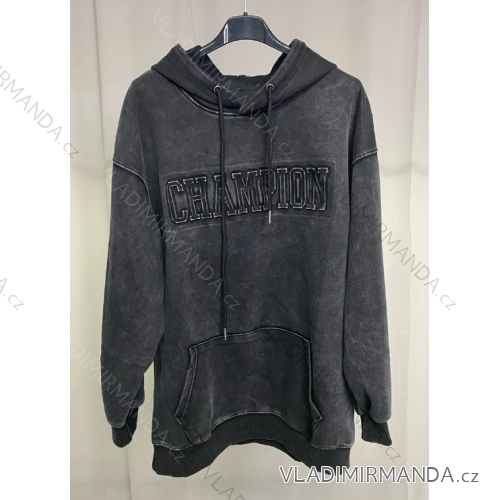 Mikina s kapucí dlouhý rukáv dámské (S/M ONE SIZE) ITALSKÁ MÓDA IMPLP2338400016