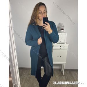 Cardigan dlouhý dlouhý rukáv dámský nadrozměr (2XL/3XL ONE SIZE) ITALSKÁ MÓDA IM423VIOLETTA/DU