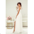 Langes, elegantes Damenkleid mit breiten Trägern (SL) FRENCH FASHION FMPEL23VELVET weiß 34