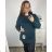 Shirt 3/4 sleeve ladies strip (4XL/5XL ONE SIZE) ITALSKÁ MÓDA IM422FLUFF