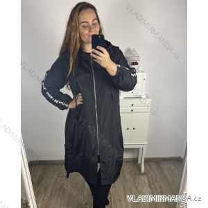 Bunda/kabát dlouhá s kapucí dámská nadrozměr (XL/2XL/3XL ONE SIZE) ITALSKÁ MÓDA IM423LIFES/DU