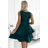 205-4 LAURA flared dress with lace - green