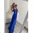 Šaty carmen dlouhé na ramínka elegantní saténové dámské (S/M ONE SIZE) ITALSKÁ MÓDA IMPBB22B22735/DR -   tmavě červená,   S/M
