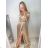 Šaty carmen dlouhé na ramínka elegantní saténové dámské (S/M ONE SIZE) ITALSKÁ MÓDA IMPBB22B22735/DR -   tmavě červená,   S/M