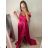 Šaty carmen dlouhé na ramínka elegantní saténové dámské (S/M ONE SIZE) ITALSKÁ MÓDA IMPBB22B22735/DR -   tmavě červená,   S/M
