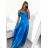 Šaty carmen dlouhé na ramínka elegantní saténové dámské (S/M ONE SIZE) ITALSKÁ MÓDA IMPBB22B22735/DR -   tmavě červená,   S/M