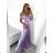 Šaty carmen dlouhé na ramínka elegantní saténové dámské (S/M ONE SIZE) ITALSKÁ MÓDA IMPBB22B22735/DR -   tmavě červená,   S/M