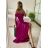 Šaty carmen dlouhé na ramínka elegantní saténové dámské (S/M ONE SIZE) ITALSKÁ MÓDA IMPBB22B22735/DR -   tmavě červená,   S/M