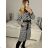 Women's Fluffy Long Sleeve Coat (SL) ITALIAN FASHION IMWL22020 M Black and white