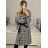 Women's Fluffy Long Sleeve Coat (SL) ITALIAN FASHION IMWL22020 M Black and white