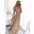 Women's long prom elegant strapless dress (S/M ONE SIZE) ITALIAN FASHION IMPBB22O5728/DR brown
