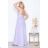 Women's Long Elegant Dress with Wide Straps (SL) FRENCH FASHION FMPEL23VELVET light purple 38