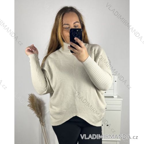 Svetr s dlouhým rukávy dámský nadrozměr (4XL/5XL ONE SIZE) ITALSKÁ MÓDA IMS23LEXI