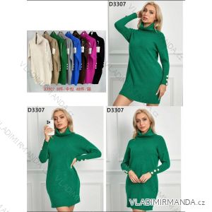 Šaty úpletové s rolákom dlhý rukáv dámske (S/M ONE SIZE) MB2123D3307