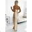 483-2 DIANE satin long dress with a leg slit - beige