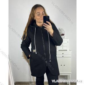 Kabát  na zip s kapucí dámský nadrozměr (XL/2XL ONE SIZE) ITALSKÁ MÓDA IM423JOLY