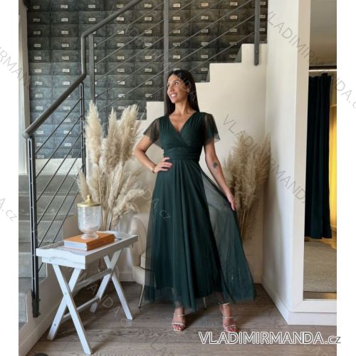 Women's Elegant Short Sleeve Party Dress (L/XL ONE SIZE) ITALIAN FASHION IMS233589XL