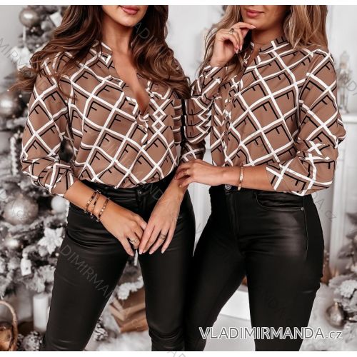 Tunika košilová dlouhý rukáv dámská (S/M ONE SIZE) ITALSKÁ MÓDA IMWGS234072