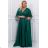 Women's Plus Size (42-46) Long Elegant Party Sleeveless Dress POLISH FASHION PMLBC23265-10 dark green 44