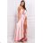 Women's Plus Size (42-46) Long Elegant Party Sleeveless Dress POLISH FASHION PMLBC23265-10 pink 36