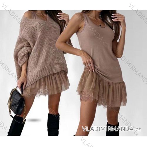 Šaty pod sveter bez rukávu dámske (S/M ONE SIZE) TALIANSKA MÓDA IMWAE234226