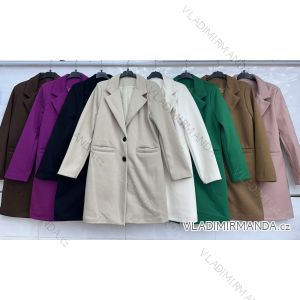 Kabát flaušový dlouhý rukáv dámský nadrozměr (2XL-5XL) ITALSKÁ MÓDA IMWCT234191