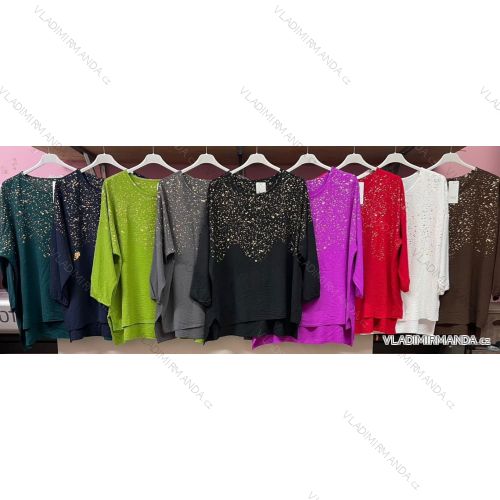 Tunika elegantní dlouhý rukáv dámská nadrozměr (3XL/4XL ONE SIZE) ITALSKÁ MÓDA IMWQ231164