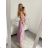 Women's Elegant Sparkly Sequin Strap Dress (S/M ONE SIZE) ITALIAN FASHION IMPLP2316560175 Old-pink S/M
