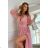 Women's Plus Size (42-46) Long Elegant Party Sleeveless Dress POLISH FASHION PMLBC23265-10 pink 34
