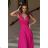 Women's Plus Size (42-46) Long Elegant Party Sleeveless Dress POLISH FASHION PMLBC23265-10 dark pink 34