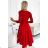 210-16 NICOLLE - dress with lace neckline and longer back - red