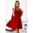 210-16 NICOLLE - dress with lace neckline and longer back - red