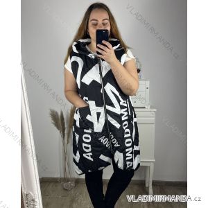 Vesta s kapucí bez rukávu dámské nadrozměr (3XL/4XL ONE SIZE) ITALSKá MóDA IM423DAINA